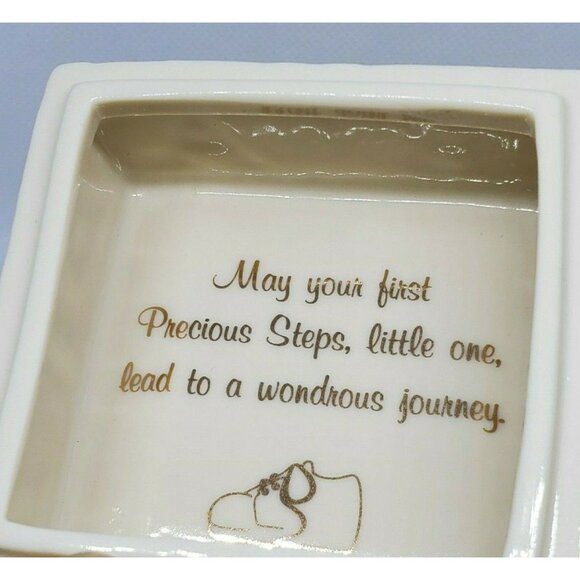 Lenox Porcelain “First Precious Steps” Trinket Box | Baby Blocks & Shoes - Picture 7 of 12